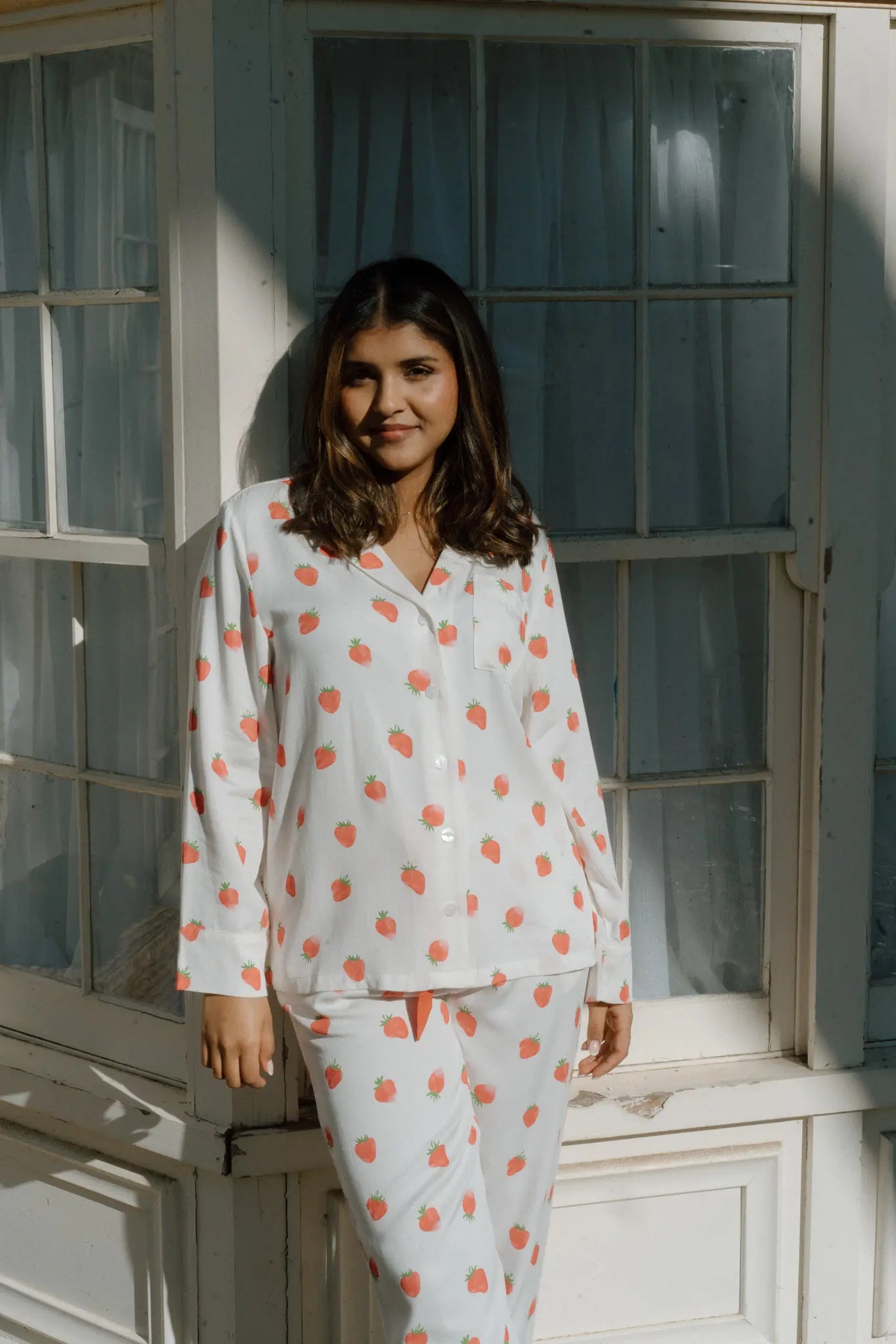 Strawberries & Cream Long Tencel™ Pyjama Set