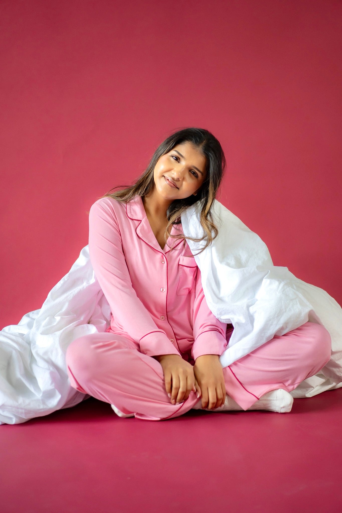 Cherry Blossom Long Bamboo Pyjama Set